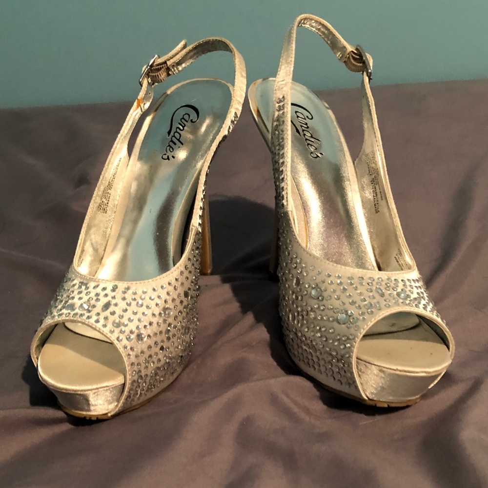 Silver Crystal heels